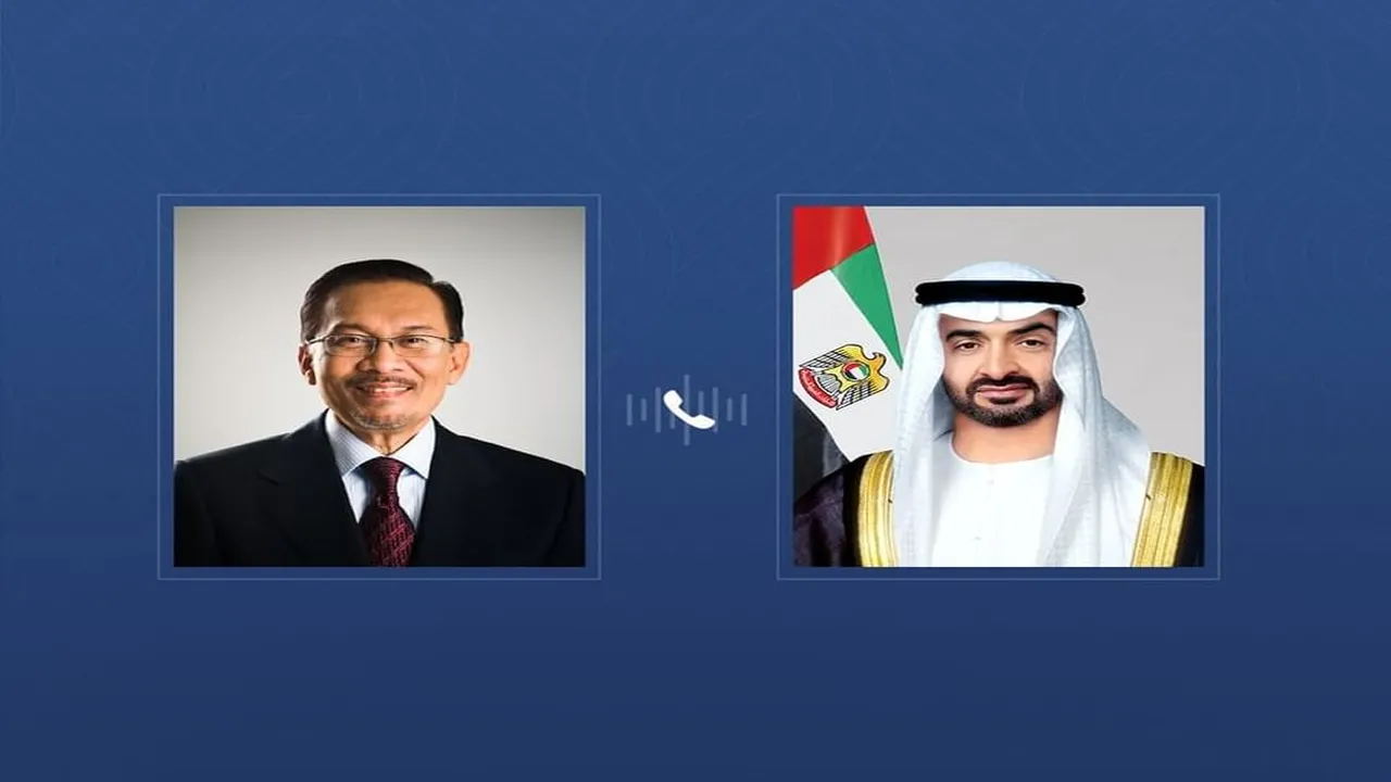 مباحثات هاتفية بين رئيس الدولة ورئيس وزراء ماليزيا حول تطورات الأمن الإقليمي